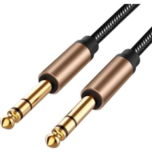 6.5mm Jack o Cable Braided for Guitar Mixer Amplifier 1.8M Jack Cord Male to Male AUX Cable