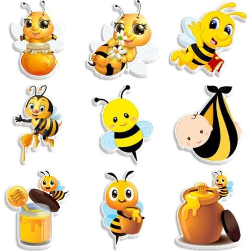 Flat Resin Cute Cartoon Bee DIY Mobile Phone Crafts Necklace Pendant Jewelry Making 30pcs