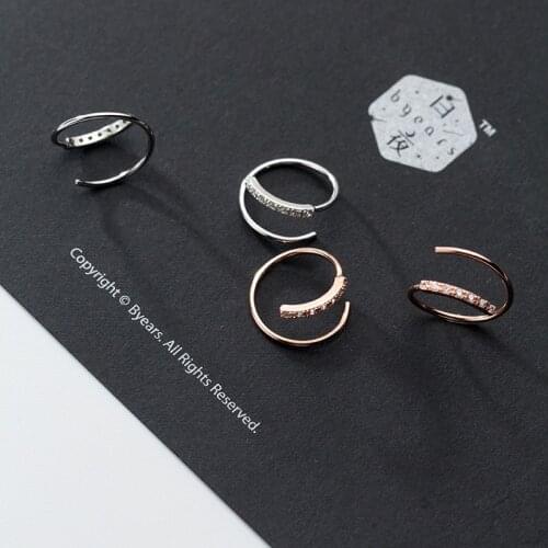 Simple S925 Silver Color Earrings Single Row Micro-Set Zircon Earrings Fashion Lady Earrings Jewelry Give Girlfriend Gift