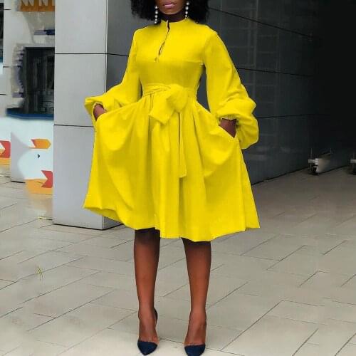 Plus Size African Dresses New Africa 2021 Summer 4XL 5XL Yellow High Waist A Line Fashion Elegant Evening Night Dinner Vestidos