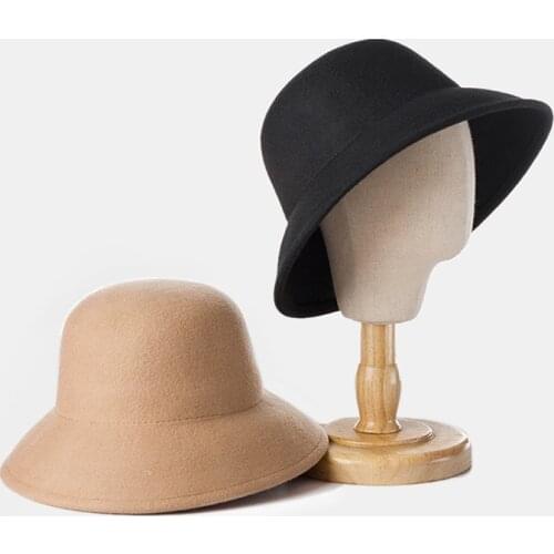 King Wheat 2021 Winter Keep Warm Fashion Casual Wool Children Hat Black Khaki Boy Fedora Lovely Girl Basin Cap