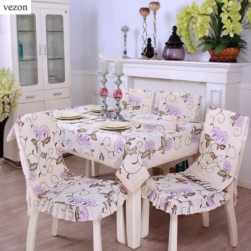 Vezon Hot Elegant Linen Embroidery Floral Cotton Lace Tablecloths Delicate Embroidered Flower Table Cloth Towel Cover Overlays