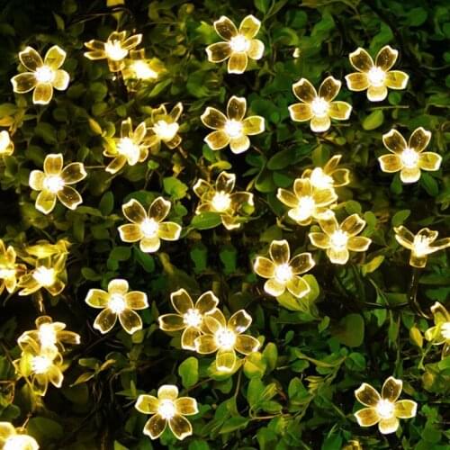 Cherry Blossoms Fairy String Lights for Christmas Garden Holiday Room Decoration Lights 10/20 Leds Battery Powered Led Lights