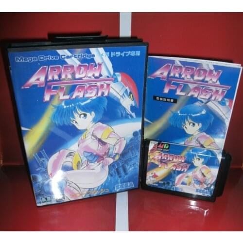 Arrow Flash - MD Game Cartridge Japan Cover with box and manual For Sega Megadrive Genesis Video Game Console 16 bit MD card