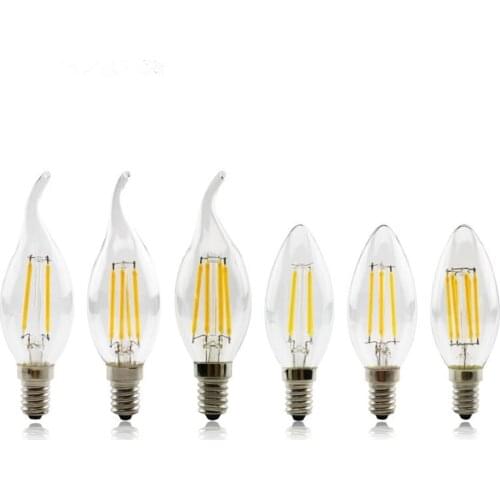 LED Candle bulb C35 G45 C34L vintage lamp E14 LED A60 220v LED Globe 4W 12W 8W Filament Edison LED Light Bulbs