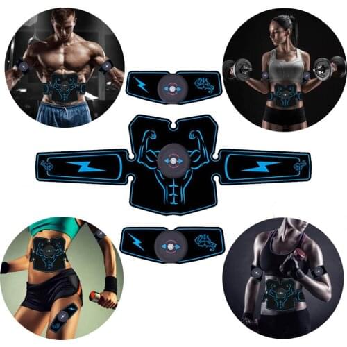 USB Chargeable Wireless Muscle Stimulator Smart Fitness Abdominal Vibrating Belt Electrostimulation Muscle Sculpting Home Gym