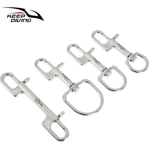 KEEP DIVING 90/100/110MM 316 Stainless Steel Bolt Snap Hook Scuba Diving Double Ended Hook BCD Accessories Diving Equipment
