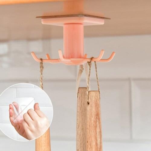 360 Rotation Hook Kitchen Utensils Holder Hanger Retractable Storage Shelf Storage Rack Bath Ball Spoon Hanger