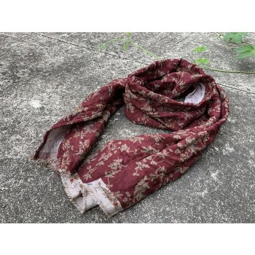 Women Vintage Printed Cotton Linen Scarves Ladies Retro Scarf Female 2020 Autumn Spring Scarf
