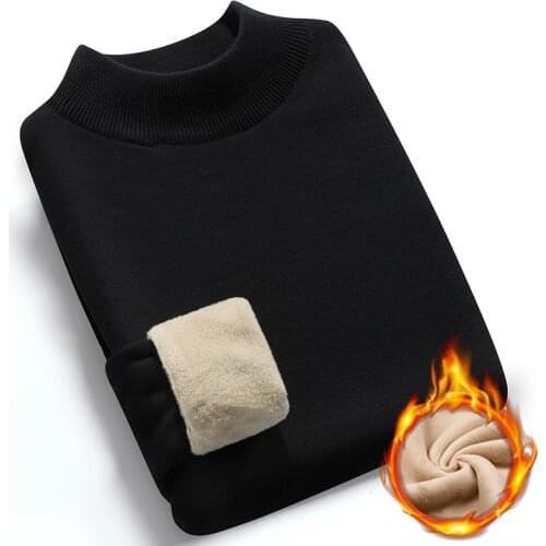 Winter Men Sweater Plus Velvet 2020 New Arrival Thick Keep Warm Male Knitted Pullover Sweater Teenage Boys Korean Style M57