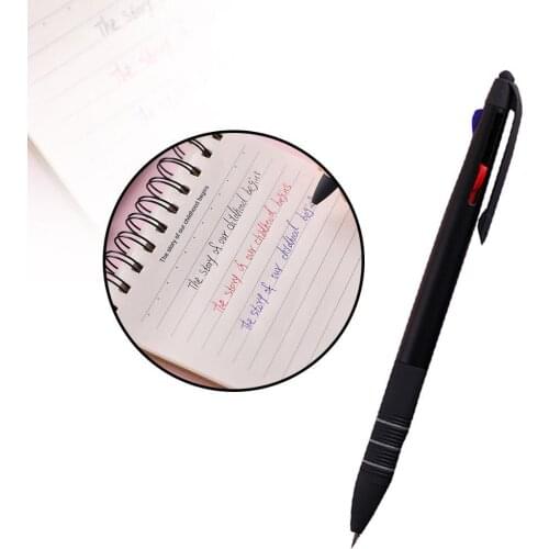 3 Colors Press Ballpoint Pen Writing Pen 0.5mm Refill School Supplies Office A4K2