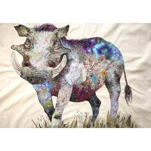 5d-diamond-painting "Colored Boar" Full Square /Round 3D Diamond Embroidery Sale pictures of rhinestones home decoration TY752