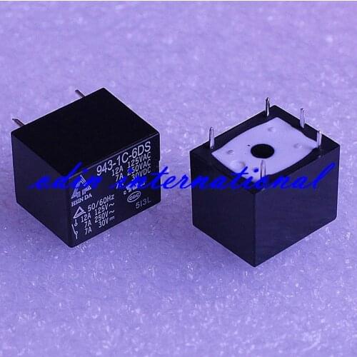 Free shipping lot(10pieces/lot) 100%Original New 943-1C-6D 943-1C-6DS 6VDC 943-1C-9DS 943-1C-9D 5PINS 12A Power Relay