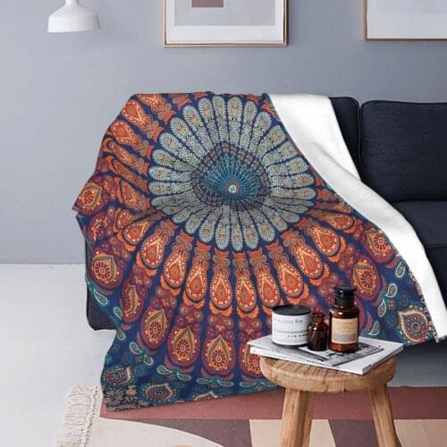 Bohemia Blanket Coral Fleece Plush Spring Autumn Vintage Turkish Decorative Super Warm Throw Blanket for Bed Car Bedding Throws