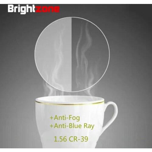 Brightzone New Arrival Anti-Blue Light Anti-Fog Two-in-one CR-39 Resin Spectacle Lenses Ultra-thin Myopia Plain Glasses Rx Lens