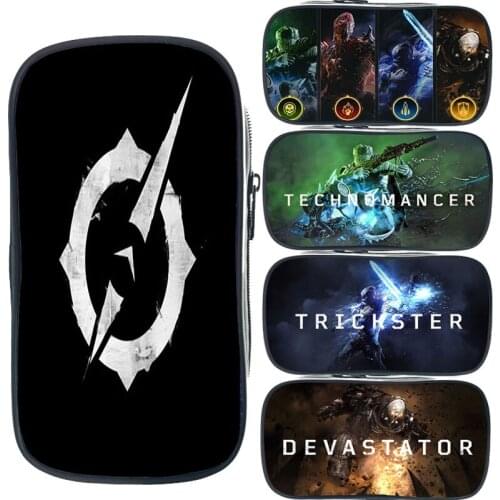 Students Game Outriders Pencil Case Boys Girls Cartoon Anime Pencil Bag Childrens Pen Bag Kids Pen case Stationery Storage Bag