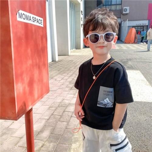 Childrens Boys Cotton T Shirt 2020 Summer New Baby Boys Fashion Casual Short Sleeve T Shirt Kids Pockets Cotton Top Tees 2-8Y