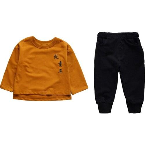 Children Girls Sets Clothing Spring/Autumn Kids Baby Boys Chinese Letter Suits Cotton Infant Baby Casual Sports Sets Garment