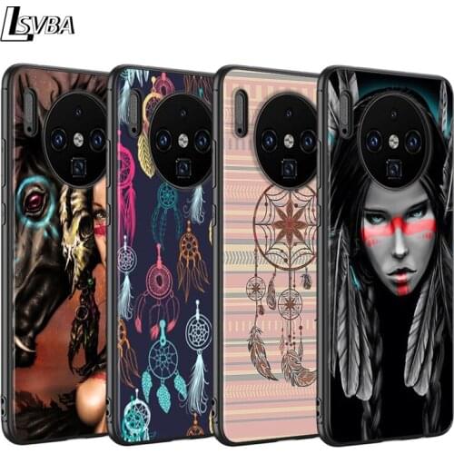 For Huawei Mate 30 20 10 Pro Lite Case Indian Feathers Girl Back Shell for Huawei Y9 Y7 Y6 Pro Y5 2019 2018 Phone Case