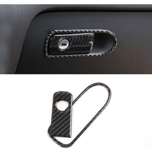For VW Touareg 2011 2012 2013 2014 2015 2016 2017 2018 Carbon Fiber Interior Passenger Side Storage Box Pull Handle Cover Trim