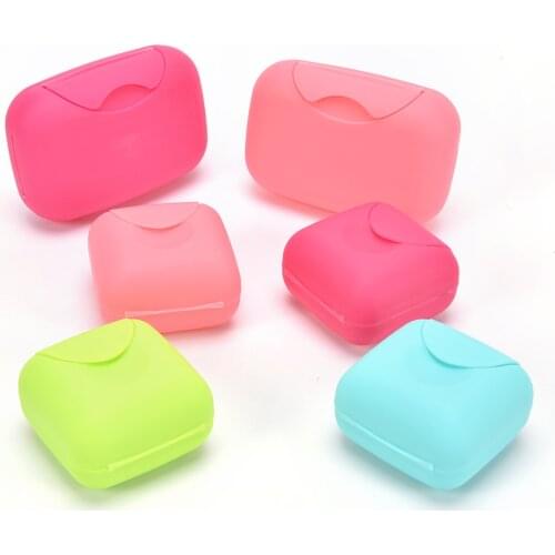 Candy Color Plastic Travel Lock Seal Soap Box Creative Portable Toilet Soap Boxes with Lid Holder Sealing.Creative Household
