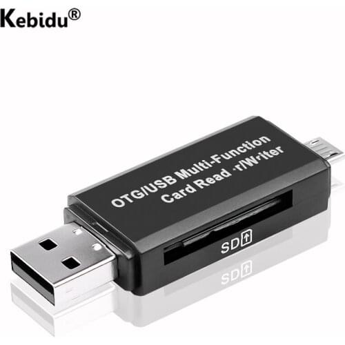 Kebidu 3 in 1 OTG Card Reader USB 2.0 Micro SD TF Card Memory Reader High Speed Multi-card Writer Adapter for Laptop Accessories