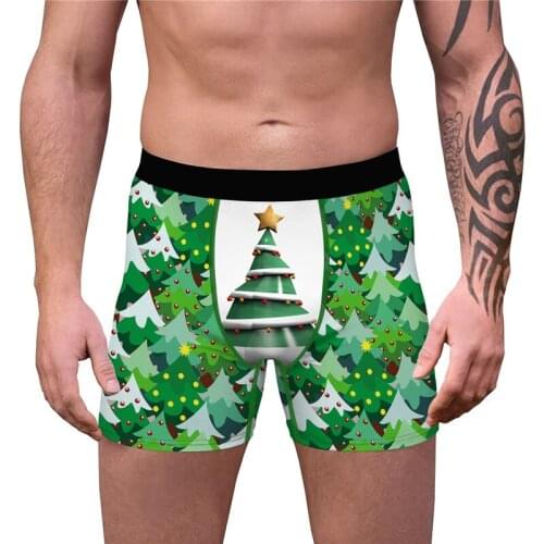 Mens Breathable Panties Male Underpants Novelty Boxer Shorts Humorous Underwear 3D Funny Print Christmas Holiday Boxer Briefs