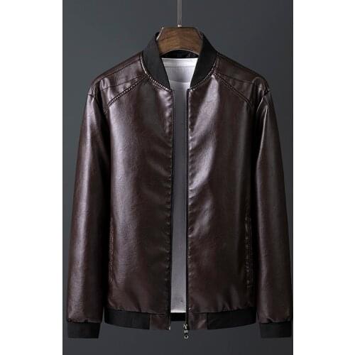 Autumn and Winter Mens Leather Jacket New Wild Youth Blazer PU Leather Jacket Korean Slim Zipper Streetwear Leather Jacket 8XL