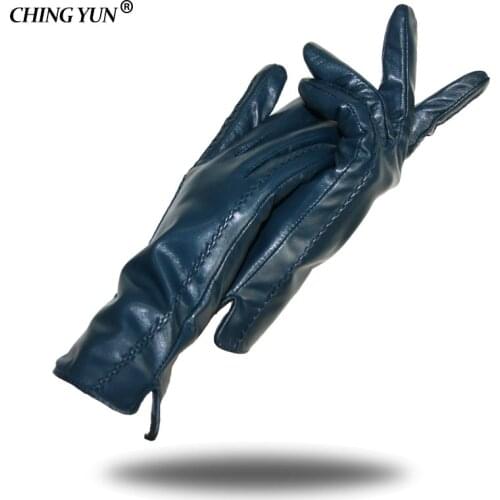Women Genuine Leather Gloves Winter Autumn Ladies Fashion Brand Sheepskin Thicken Arm sleeve Warm Leather gloves hand mermey