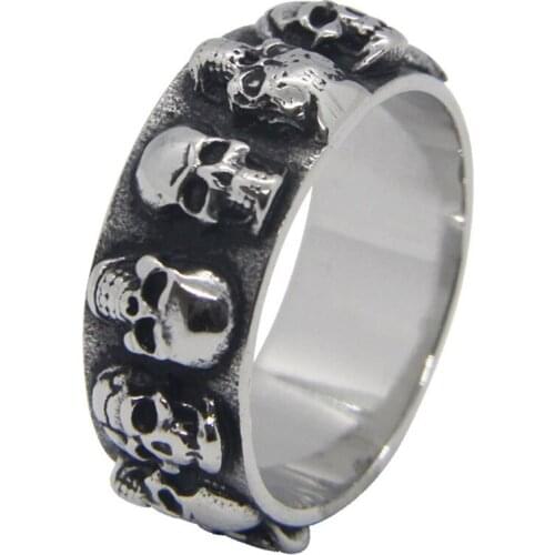Rany&Roy Newest Unisex Skull Ring 316L Stainless Steel Fashion Jewelry Band Skull Ring
