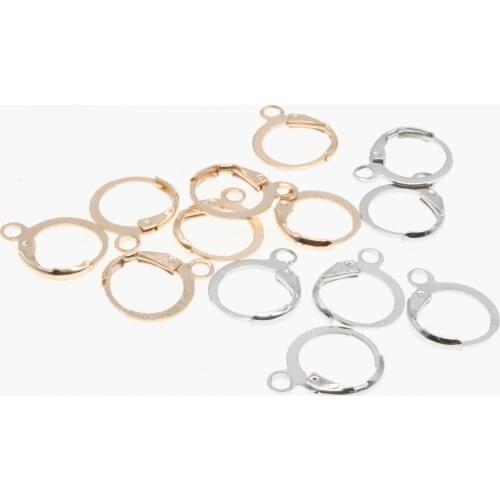 CHONGAI 50pcs French Earring Hook Earwire Earrings Fitting Ear Setting Base for DIY Jewelry Making Accessories 13x15mm