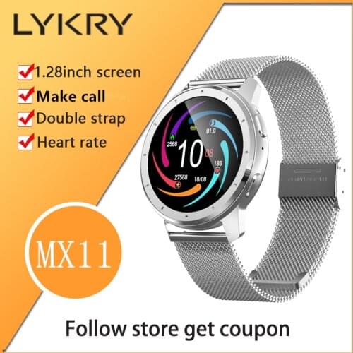 LYKRY MX11 Smart Watch 1.28inch Screen Bluetooth Call Local Music Playback Mens Watches Women Heart Rate Wristband PK MX10 MX12