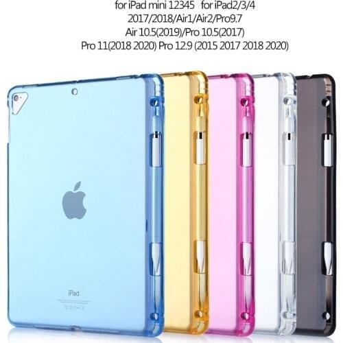 Glass Film And Silicone Case For Ipad Pro 10.2 9.7 11 12.9 10.2 Inch Cover With Pencil Holder For Ipad 2020 Air 4 3 2 1 Mini 4 5