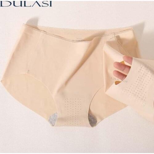 Comfortable Womens Underpants Ice Silk Breathable Underwear Sexy Female Lingerie Solid Color Briefs New Panties For Women M-XL