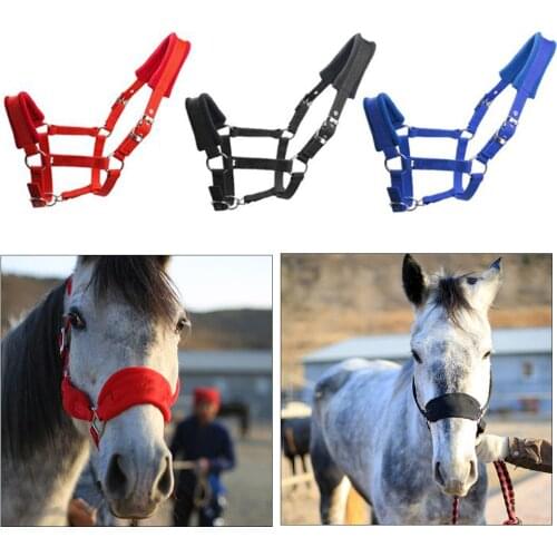 Thicken Horse Halter Padded Bridle Rein Headstall Head Collar Strap Stable Horse Ridding Halter Bridle Strap Equestrian