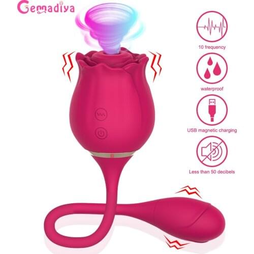 Rose Shape Vaginal Sucking Vibrator Nipple Sucker Vacuum Stimulator Sucking Clitoris Vibro Women' s Panties Masturbation Toys