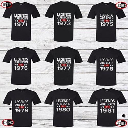 Vintage Legends are born in 1971/1973/1975/1976/1977/1978/1979/1980/1981T shirt Retro fathers day T-shirt Dad birthday Tops Tee