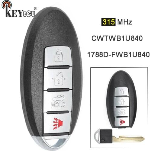 KEYECU 315MHz CWTWB1U840 Replacement Smart Remote Key Fob 3+1 4 Button for Nissan Sentra 13-2019 Versa 2013-2018 Leaf 2013-2016