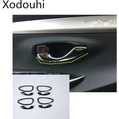 Car protect detector sticker trim internal door inner built handle bowl moulding lamp For Toyota Vios/Yaris sedan 2017 2018 2019