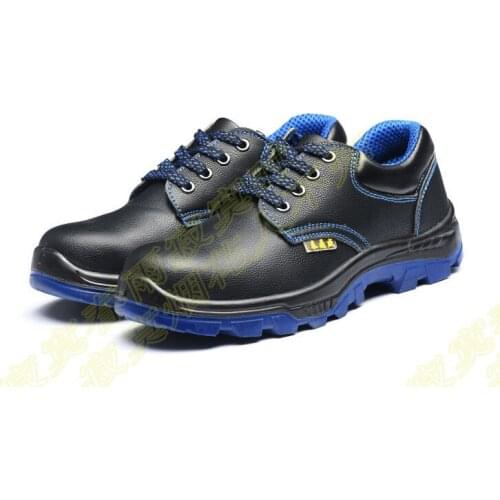 Labor insurance shoes leather PU solid bottom work shoes safety shoes anti-smashing anti-piercing protective shoes breathable we