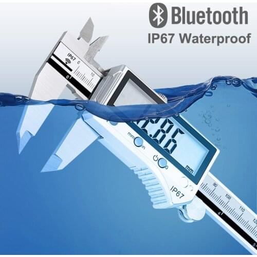 0-300mm High Precision Quality Bluetooth Waterproof IP67 Stainless Steel Vernier Caliper Digital LCD Display Mea
