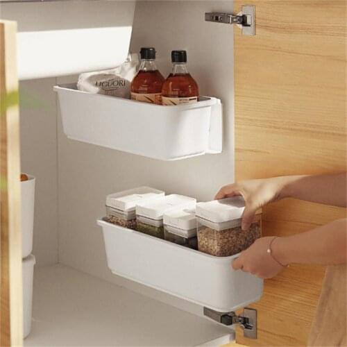 Kitchen Under Sink Storage Rack Drawer Organizer Bathroom Organizer Stand Wall-mounted Plastic Chopstick Box