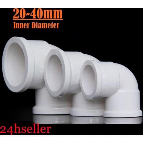 1pcs I.D 20mm-50mm White PVC Connector UPVC Elbow Joints Aquarium Fish Tank DIY Tools Garden Irrigation Water Pipe Connectors