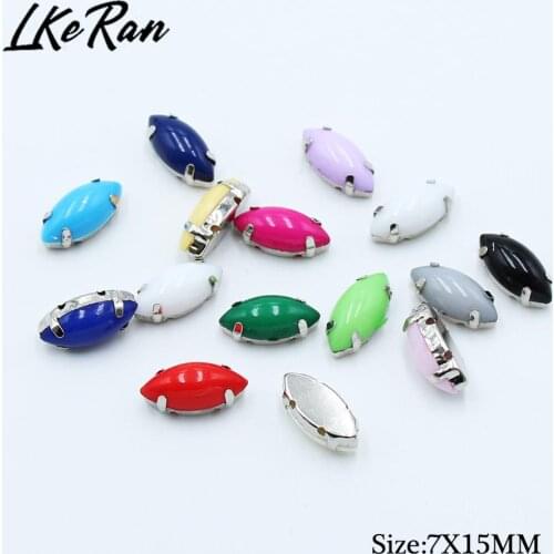 100%NEW Fruit Color 20Pcs 7x14MM Horse Eye Acrylic Buttons 4-hole White K Metal Button For Clothing DIY Sewing Decor Accessories