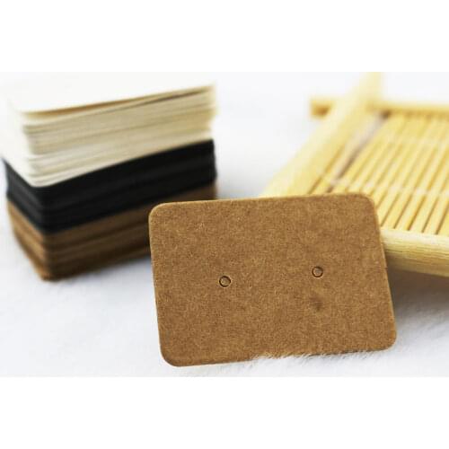 2.5*3.5cm 200Pcs/ Lot Kraft Paper Ear Studs Hang Tag Jewelry Display Card Earring Kraft Paper Tag Ear Ring Paper Hang Price Tags
