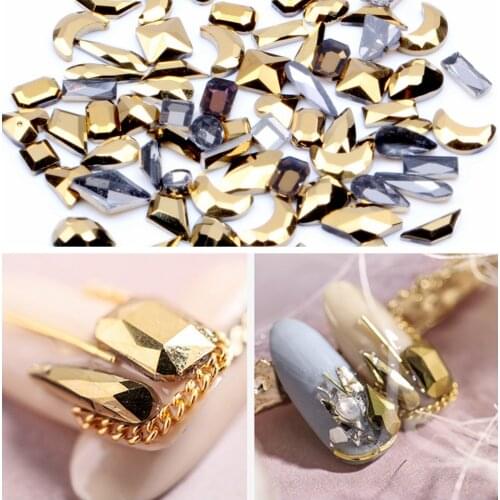 20pcs Aurum Nail Diamonds Stones Strass Glass Rhinestones For 3D Nails Art Decorations Supplies Jewelry