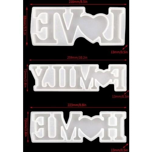 3 Pcs LOVE FAMILY HOME English Alphabet Decorations Crystal Epoxy Resin Mould Drop Shipping