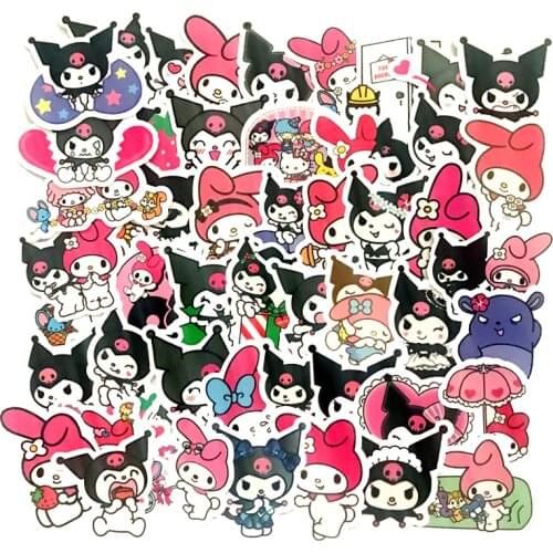 50pcs Pink Cool Lomi Graffiti Sticker Color PVC Waterproof Helmet Computer Luggage Skateboard Stickers