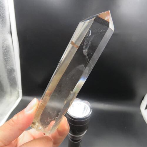 97g 100% Natural Clear Quartz Single Terminated Crystal Wand +Ghost Pyramid Mountain Layers Reiki Healing Mineral Specimen