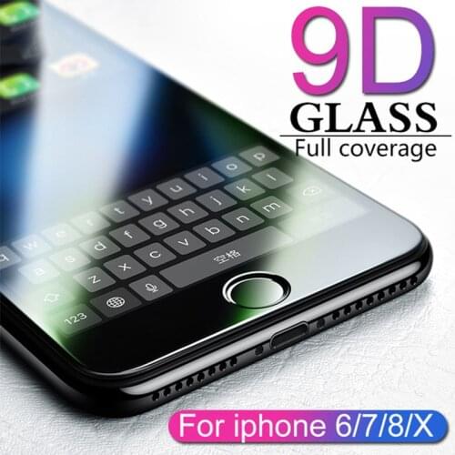 9D Curved Full Cover Screen Protector Tempered Glass For iPhone 6 6S 7 Plus Protective Glass On The For iPhone 7 8 Plus X Film